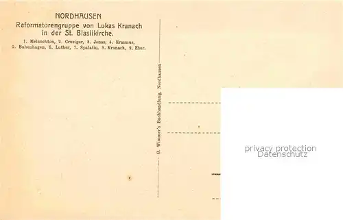 AK / Ansichtskarte Kuenstlerkarte Lukas Kranach Reformatorengruppe St. Blasiikirche Nordhausen  Kat. Kuenstlerkarte