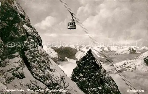 AK / Ansichtskarte Seilbahn Zugspitzbahn Allgaeuer Alpen  Kat. Bahnen