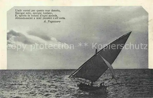 AK / Ansichtskarte Segelboote Gedicht A. Fogazzaro  Kat. Schiffe