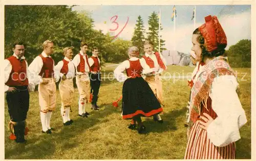 AK / Ansichtskarte Tanz Taenzer Skansen Stockholm Folkdanslag