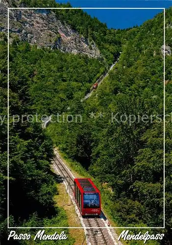 AK / Ansichtskarte Zahnradbahn Mendelbahn Mendelpass Funicolare Passo Mendola  Kat. Bergbahn