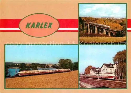 AK / Ansichtskarte Eisenbahn VT 175.0 Karlex Talsperre Pirk Bahnhof Weischlitz Kat. Eisenbahn
