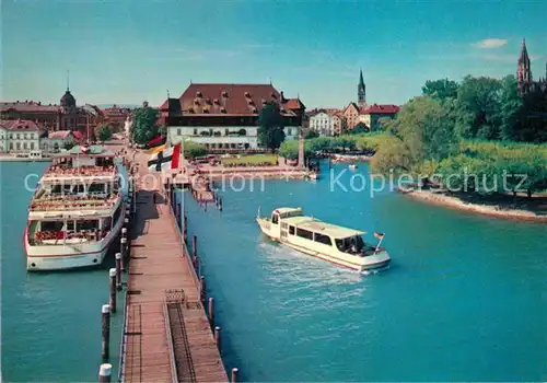 AK / Ansichtskarte Motorschiffe Konstanz Bodensee Hafeneinfahrt  Kat. Schiffe