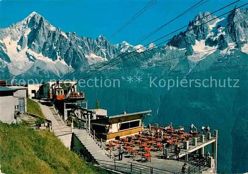 AK / Ansichtskarte Seilbahn Terrasse de Planpraz Aiguille Verte Chamonix Mont Blanc  Kat. Bahnen