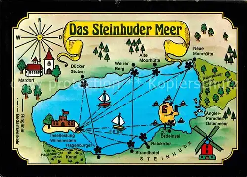 AK / Ansichtskarte Steinhuder Meer Inselfestung Wilhelmstein Hagenburger Weisser Berg  Kat. Wunstorf