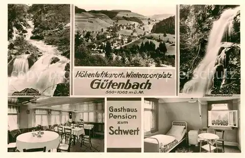 AK / Ansichtskarte Guetenbach Wasserfaelle Gasthof Pension zum Schwert Kat. Guetenbach