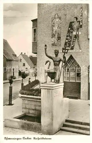 AK / Ansichtskarte Schwenningen Neckar Rathausbrunnen Kat. Villingen Schwenningen