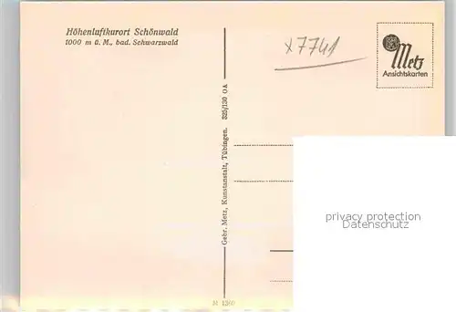 AK / Ansichtskarte Schoenwald Schwarzwald Panorama Kat. Schoenwald im Schwarzwald
