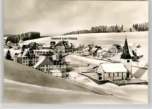 AK / Ansichtskarte Neukirch Furtwangen Ortsansicht Gasthaus Roessle Kirche Kat. Furtwangen im Schwarzwald