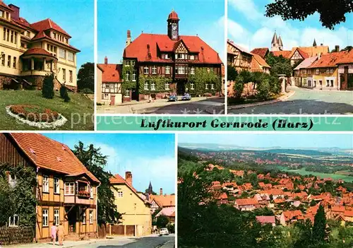 AK / Ansichtskarte Gernrode Harz FDGB Erholungsheim Stubenberg Rathaus Spielplatz Blick nach Bad Suderode Kat. Gernrode Harz