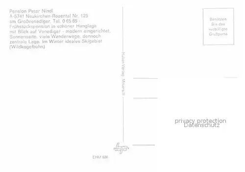 AK / Ansichtskarte Neukirchen Grossvenediger Pension Peter Nindl Kat. Neukirchen am Grossvenediger
