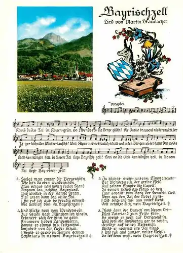 AK / Ansichtskarte Liederkarte Bayrischzell Martin Staudacher  Kat. Musik