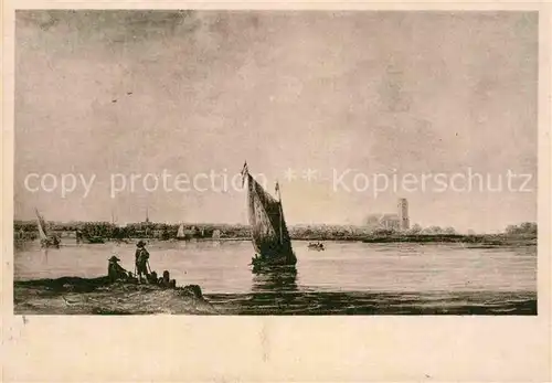 AK / Ansichtskarte Kuenstlerkarte Albert Cuyp Dordrecht vom noerdlichen Ufer der Maas  Kat. Kuenstlerkarte