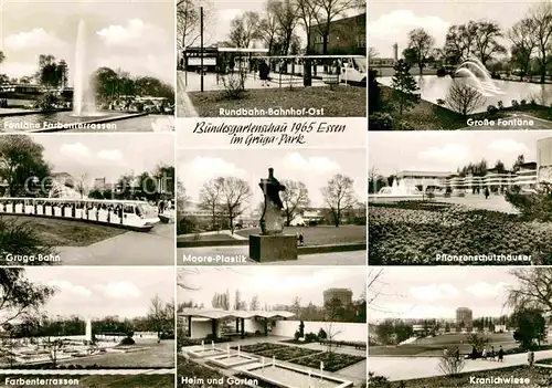 AK / Ansichtskarte Bundesgartenschau Essen Gruga Park Rundbahn Bahnhof Gruga Bahn Kranichwiese  Kat. Expositions