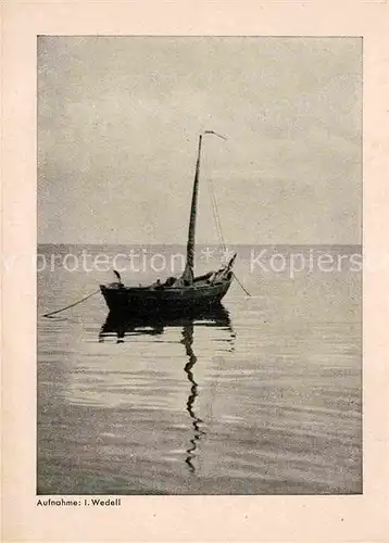 AK / Ansichtskarte Segelboote Fischerboot Aufnahme I. Wedell  Kat. Schiffe
