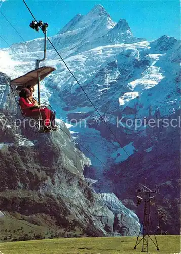 AK / Ansichtskarte Sessellift Grindelwald Firtsbahn Schreckhorn  Kat. Bahnen