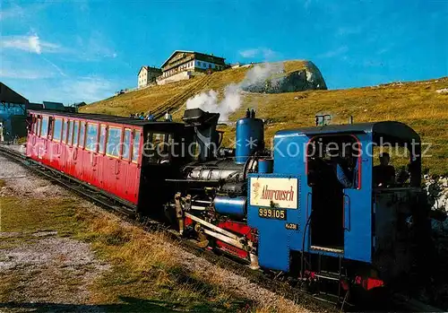 AK / Ansichtskarte Lokomotive Zahnradbahn Schafberg Gipfel Berghotel St. Wolfgang  Kat. Eisenbahn
