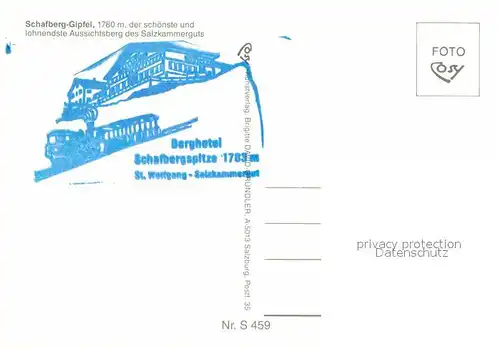 AK / Ansichtskarte Lokomotive Zahnradbahn Schafberg Gipfel Berghotel St. Wolfgang  Kat. Eisenbahn