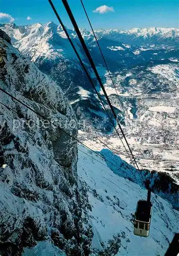 AK / Ansichtskarte Seilbahn Karwendel Mittenwald Zugspitzgruppe Wettersteinspitze  Kat. Bahnen