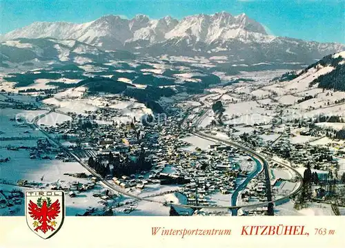 AK / Ansichtskarte Kitzbuehel Tirol Fliegeraufnahme Schwarzsee Schloss Lehenberg Kaisergebirge  Kat. Kitzbuehel