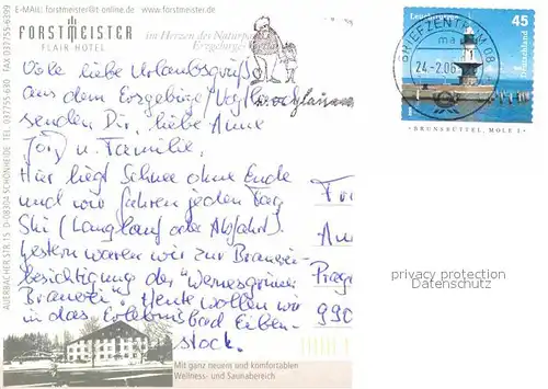 AK / Ansichtskarte Schoenheide Erzgebirge Forstmeister Flair Hotel Kat. Schoenheide Erzgebirge