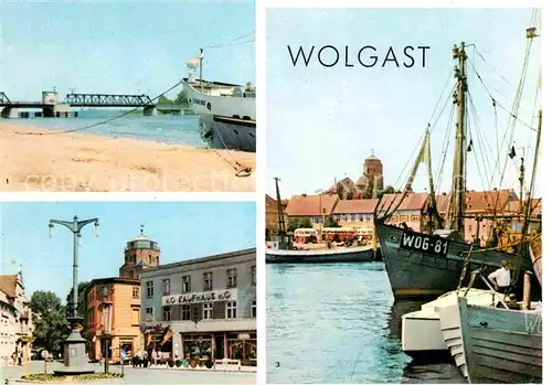 AK / Ansichtskarte Wolgast Mecklenburg Vorpommern Dampferanlegestelle Platz der Jugend Hafen Kat. Wolgast