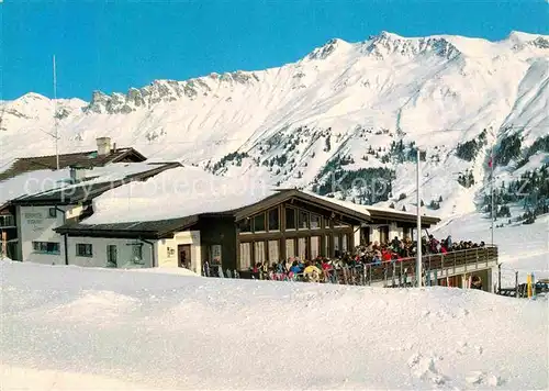 AK / Ansichtskarte Valbella Lenzerheide Berghotel Restaurant Tischa Sartons Winterpanorama Alpen