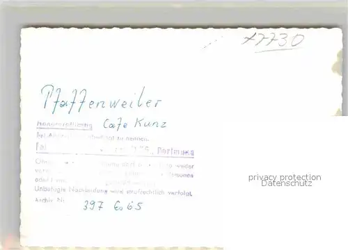 AK / Ansichtskarte Pfaffenweiler Villingen Schwenningen Cafe Kunz Bar Kat. Villingen Schwenningen