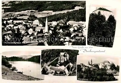 AK / Ansichtskarte Thurmansbang Dreiburgenland Fliegeraufnahmen Schloss Englburg Rottauer See Kat. Thurmansbang