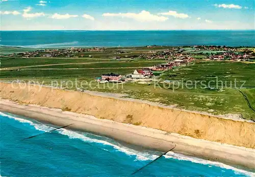 AK / Ansichtskarte Kampen Sylt am roten Kliff Nordseeinsel Fliegeraufnahme Kat. Kampen (Sylt)