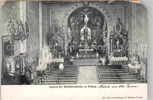 AK / Ansichtskarte Triberg Schwarzwald Inneres der Wallfahrtskirche Kat. Triberg im Schwarzwald