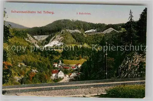 AK / Ansichtskarte Triberg Schwarzwald Schwarzwaldbahn drei Bahnlinien Kat. Triberg im Schwarzwald