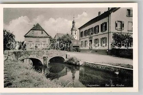 AK / Ansichtskarte Hugsweier Bruecke mit Kirche Kat. Lahr