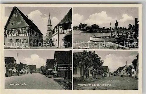 AK / Ansichtskarte Grafenhausen Ortenau Rheinpartie Hauptstrasse gegen die Bahn Kat. Kappel Grafenhausen