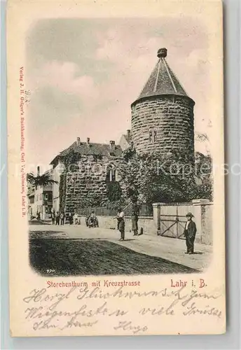 AK / Ansichtskarte Lahr Schwarzwald Storchenthurm mit Kreuzstrasse Kat. Lahr