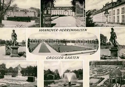 AK / Ansichtskarte Herrenhausen Hannover Galeriegebaeude Venus Putte Blumengarten Wasserkunst Kat. Hannover