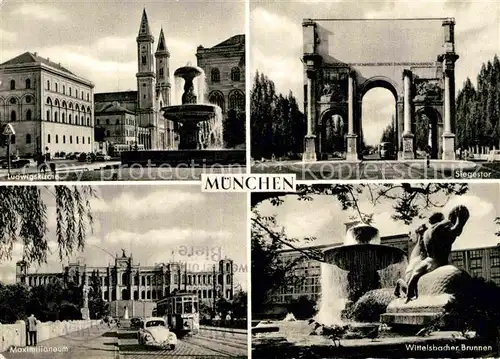 AK / Ansichtskarte Muenchen Ludwigskirche Siegestor Maximilianeum Wittelsbacher Brunnen Kat. Muenchen