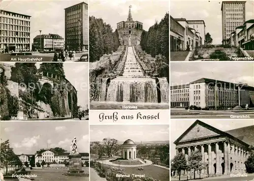 AK / Ansichtskarte Kassel Hauptbahnhof Weinberg Friedrichsplatz Bellevue Tempel Stadthalle Kat. Kassel