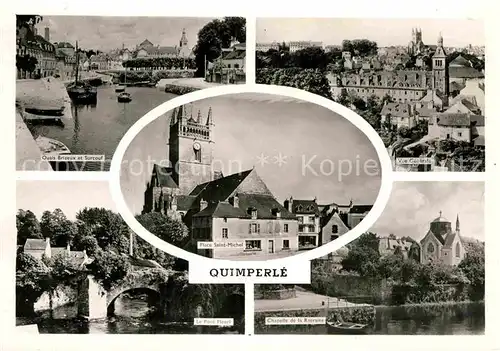 AK / Ansichtskarte Quimperle Quais Brizeux Surcouf Pont Fleuri Chapelle Retraite Kat. Quimperle