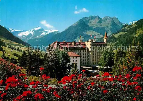 AK / Ansichtskarte Gstaad Palace Hotel Oldenhorn Staldenflueh Waadtlaender Alpen Blumen Kat. Gstaad