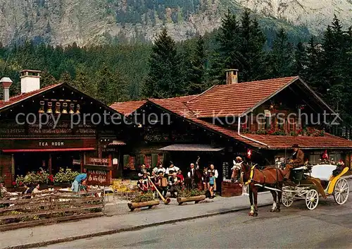 AK / Ansichtskarte Adelboden Tea Room Gaststaette Pferdekutsche Kat. Adelboden