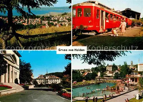 AK / Ansichtskarte Heiden AR Panorama Kurort Bodensee Rorschach Heidenbahn Kirchplatz Hotel Krone Schwimmbad Kat. Heiden