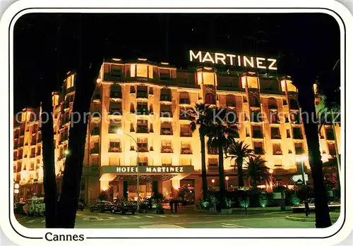 AK / Ansichtskarte Cannes Alpes Maritimes Hotel Martinez la nuit Collection Reflets de la Cote d Azur Kat. Cannes