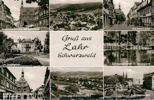 AK / Ansichtskarte Lahr Schwarzwald Friedrichstrasse Stadtpark Marktstrasse Rathaus Bahnhofsplatz Kat. Lahr