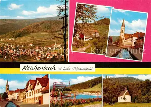 AK / Ansichtskarte Reichenbach Lahr Panorama Kirche Kapelle Schwimmbad Kat. Lahr