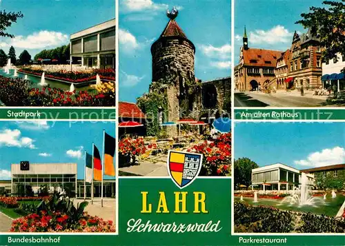 AK / Ansichtskarte Lahr Schwarzwald Am alten Rathaus Parkrestaurant Storchenturm Stadtpark Kat. Lahr