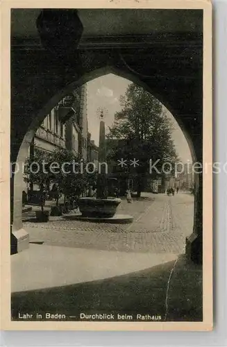 AK / Ansichtskarte Lahr Schwarzwald Durchblick beim Rathaus Kat. Lahr