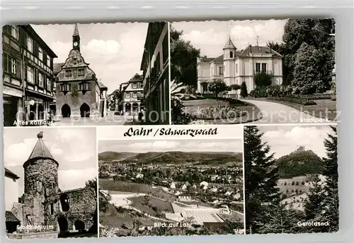 AK / Ansichtskarte Lahr Schwarzwald Altes Rathaus Storchenturm Geroldseck Stadtpark Kat. Lahr