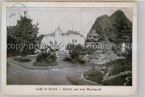 AK / Ansichtskarte Lahr Schwarzwald Partie im Stadtpark Kat. Lahr