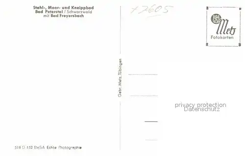 AK / Ansichtskarte Bad Freyersbach Schwarzwald Bad Peterstal Panorama Kat. Bad Peterstal